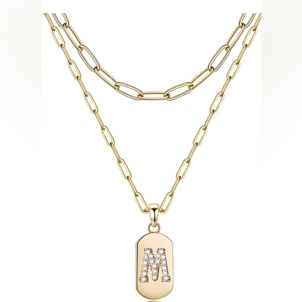 Luxval 14K Gold Plated 18” Layered Initial Y Paperclip Necklace Gift Boxed New - Picture 7 of 10